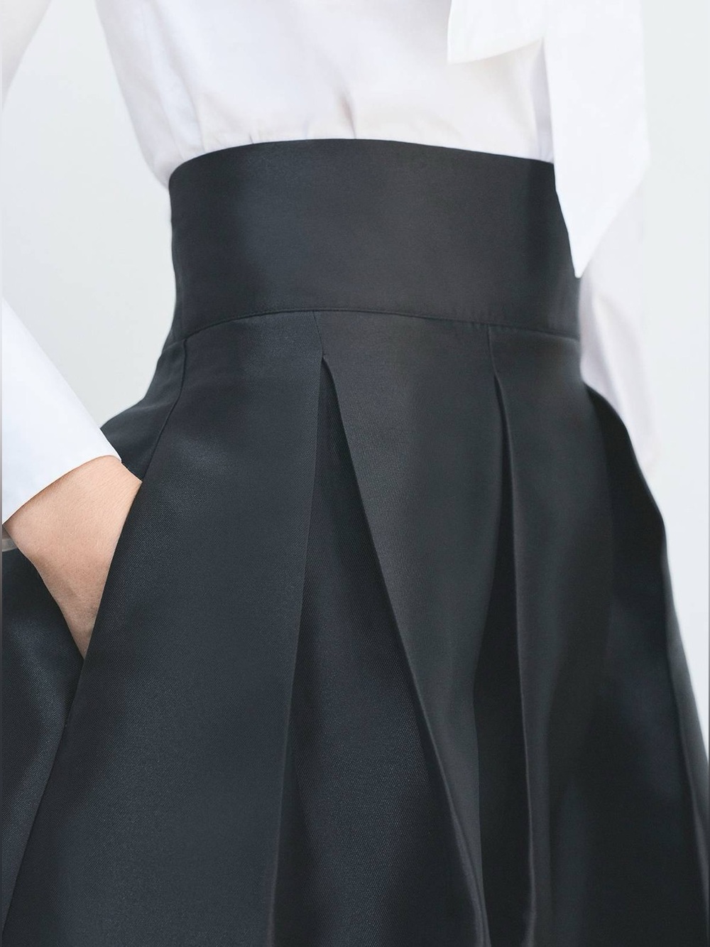 NWT Karen Millen Forever Twill Woven Prom Maxi Skirt In Black 🖤 - Picture 4 of 10